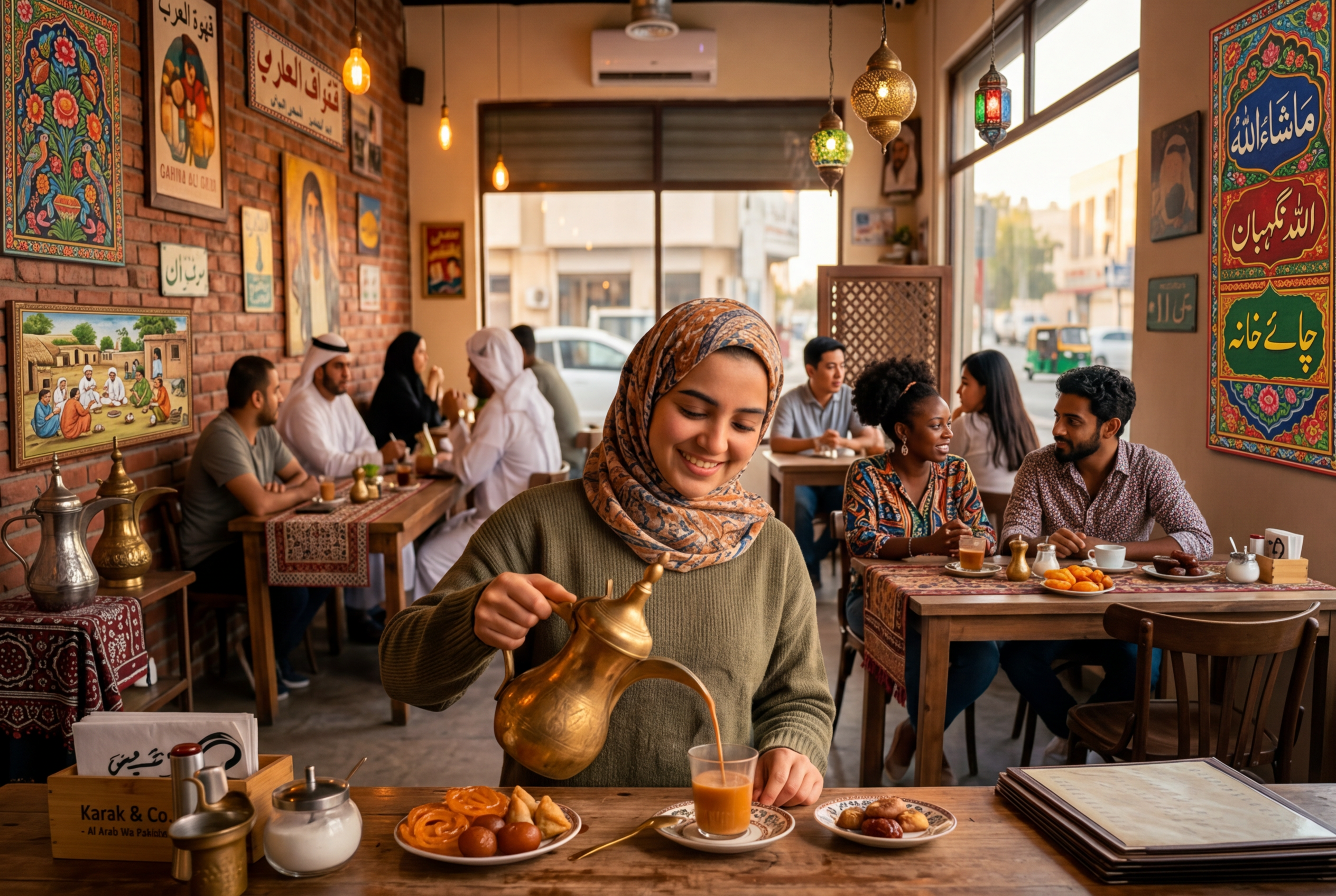 firefly gemini flash make the cafe setting more of an arabic and pakistani vibe 883642